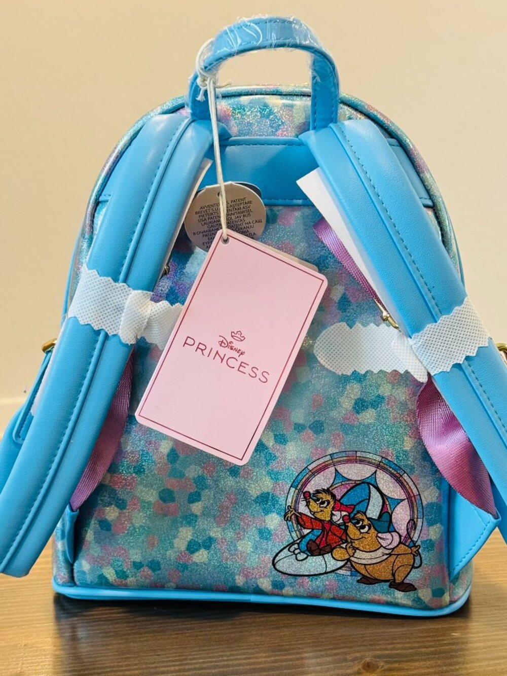 Loungefly Disney Princess Cinderella Stained Glass Mini Backpack & Ears Set NWT - Picture 4 of 6